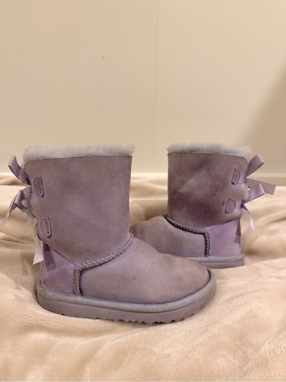 UGG Kids Lavender Purple Bow Back Classic Boots